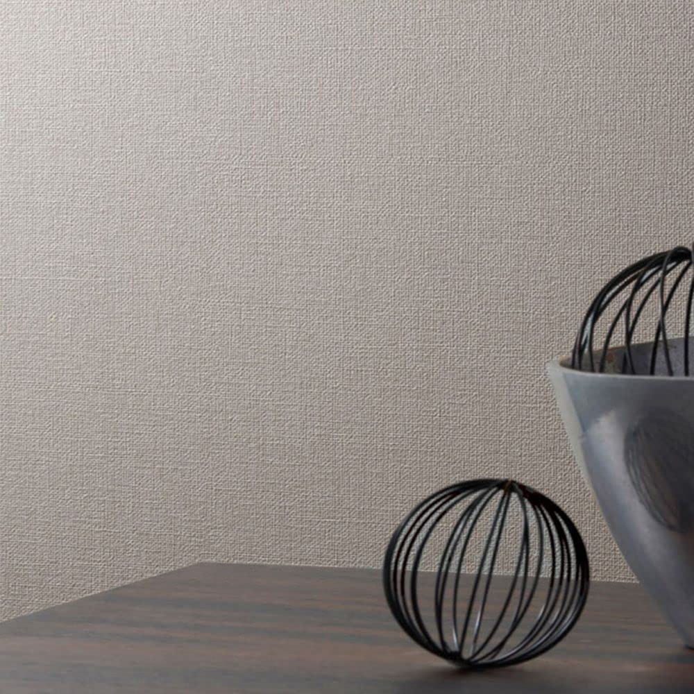 Amazon | 壁紙屋本舗 壁紙 クロス グレー 灰色 無地 織物調 ライト